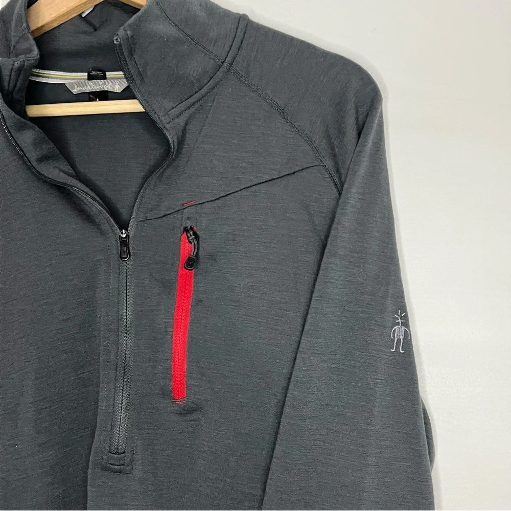 Smartwool Gray Performance 1/4 Zip Pullover L - Picture 3 of 6